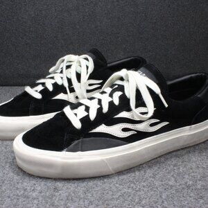 Straye Logan Suede Skate Shoes Black White Flame Mens Size 12 Womens 13.5
